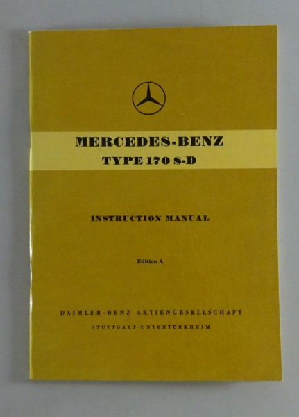 Betriebsanleitung Mercedes-Benz 170 S-D W136 Diesel von 03/1954