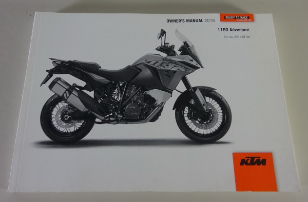 Owner´s Manual / Handbook KTM 1190 Adventure Modelljahr 2016 Stand 09/2015