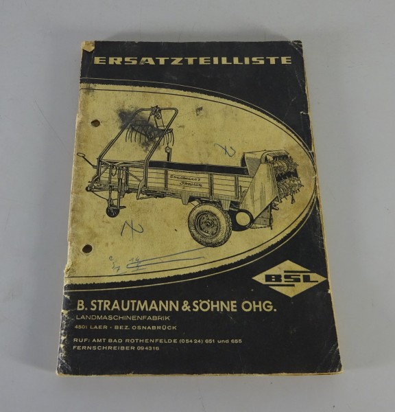 Teilekatalog / Ersatzteilliste Strautmann & Söhne Stalldungstreuer Streublitz