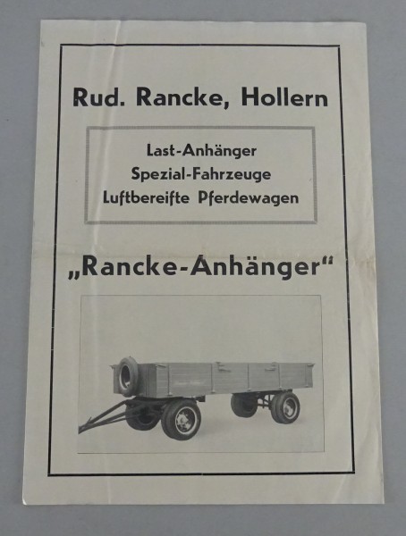Prospekt / Faltprospekt Rancke-Anhänger / Last-Anhänger, Spezial-Fahrzeuge