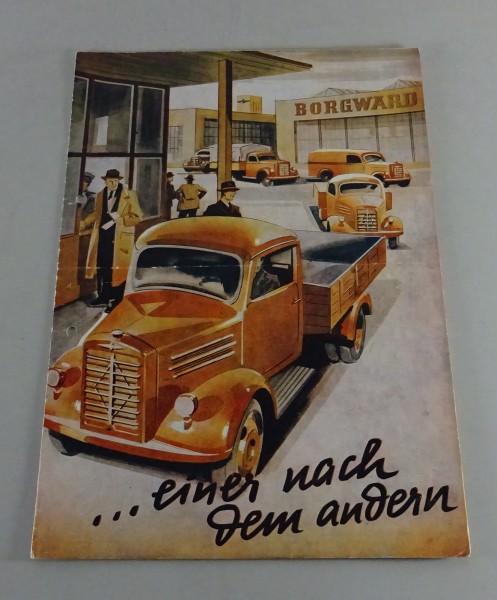 Faltprospekt / Broschüre Borgward LKW B 1000 von 1949