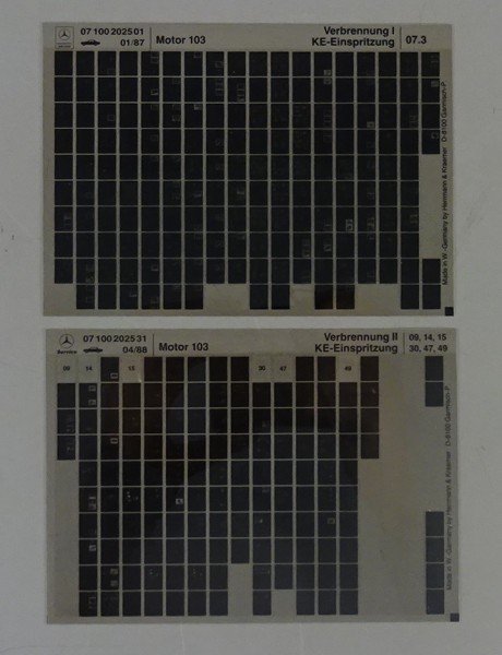 Microfich Teilekatalog Mercedes M 103 Verbrennung / KE - Einspritzung 01/1987