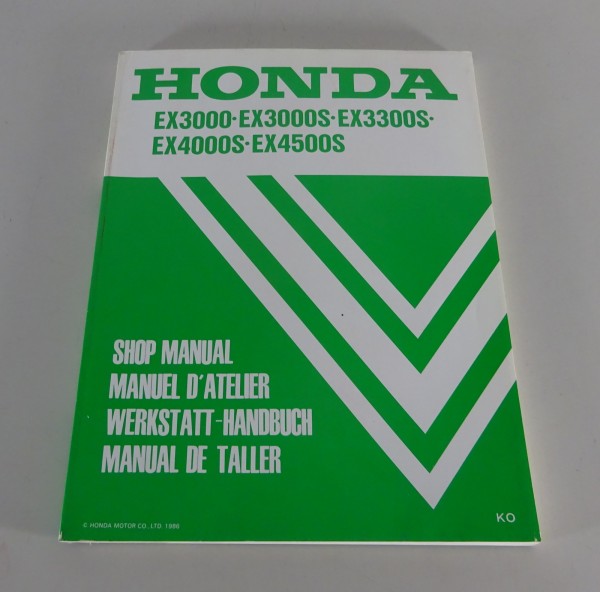 Werkstatthandbuch / Workshop Manual Honda Generator EX 3000 - EX 4500S von 1986