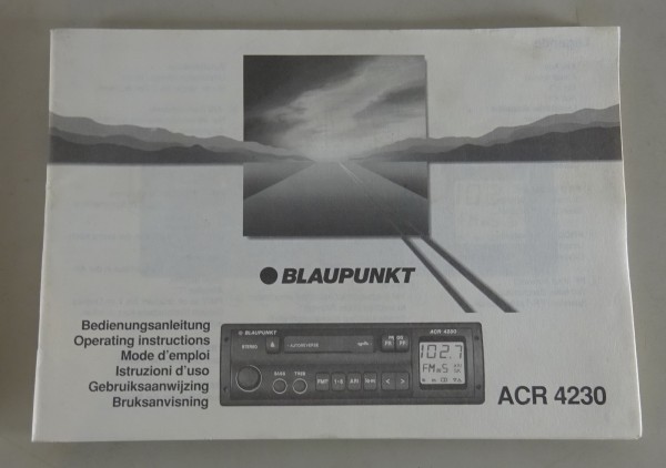 Betriebsanleitung / Handbuch Blaupunkt Autoradio ACR 4230 Stand 10/1993