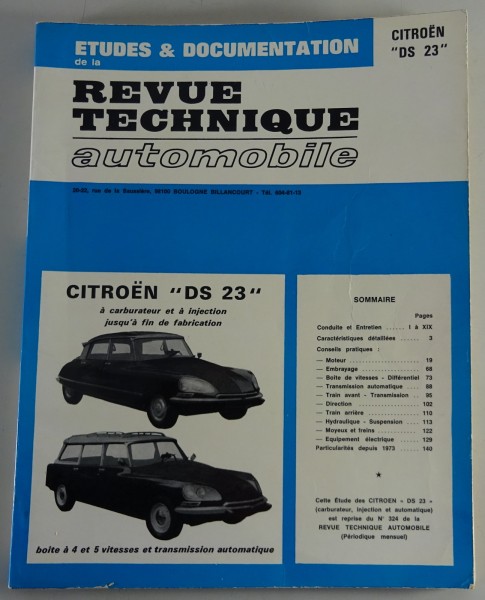 Reparaturanleitung Revue Technique Citroen DS 23 Stand 1977