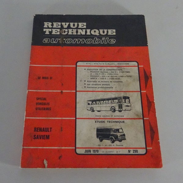 Manuel de réparation Revue Technique Renault SAVIEM SG 2 + SG 4 Édition 06/1970