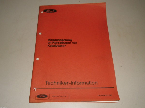 Techniker Schulung Information Ford Abgas Regelung Katalysator Sierra Scorpio 85