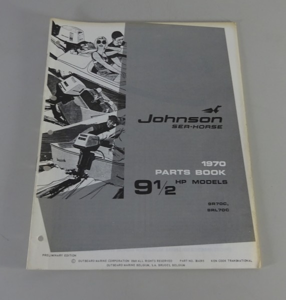 Teilekatalog OMC Johnson Outboards / Außenborder 9.5 PS Models Stand 1970