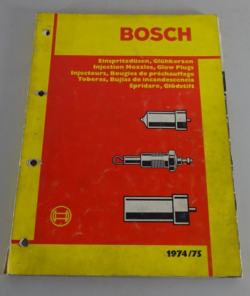 Handelskatalog Bosch Einspritzdüsen und Glühkerzen Stand 1974/75