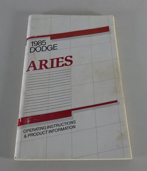 Owner´s Manual / Handbook Dodge Aries Stand 1985