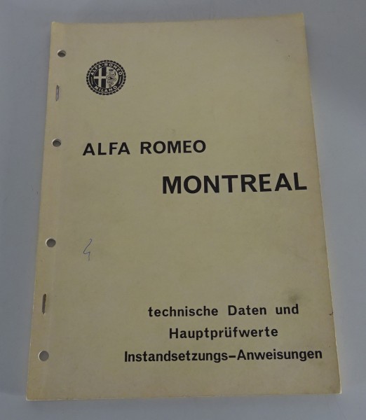 Werkstatthandbuch Alfa Romeo Montreal Technische Daten Prüfwerte von 10/1971