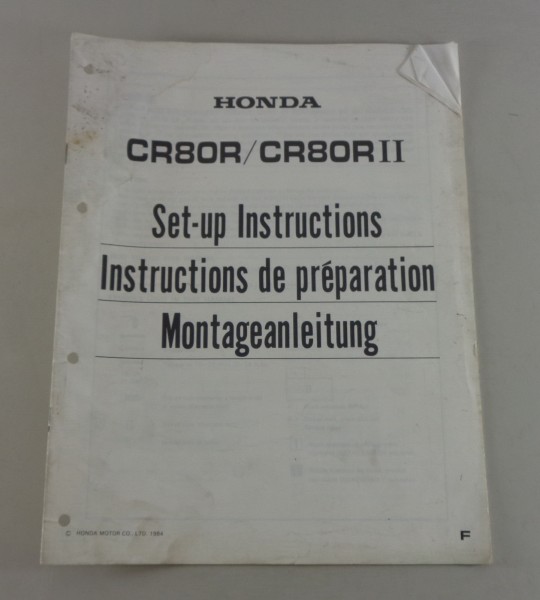 Montageanleitung / Set Up Manual Honda CR 80 R / CR 80 R II Stand 1984