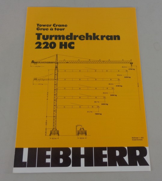 Datenblatt / Technische Beschreibung Liebherr Turmdrehkran 220 HC von 04/1988