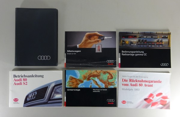 Bordmappe + Betriebsanleitung Audi 80 B4 Avant + S2 Avant Stand 07/1993