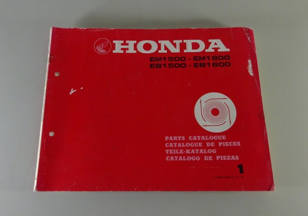 Teilekatalog Honda Generator EM 1500 / 1800 + EB 1500 / 1600 Stand 1981