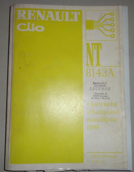 Werkstatthandbuch Elektrik / Elektrische Schaltpläne Renault Clio 1999