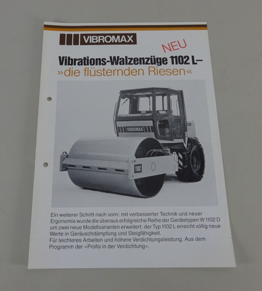 Prospektblatt / Broschüre Vibromax Vibrations-Walzenzüge 1102 L