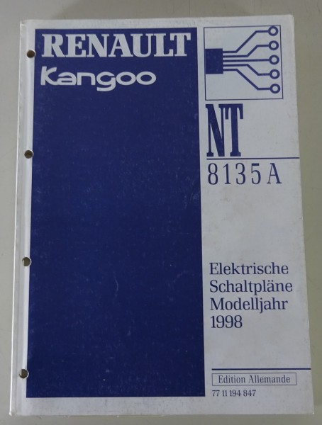 Werkstatthandbuch Elektrik / Elektrische Schaltpläne Renault Kangoo von 1998