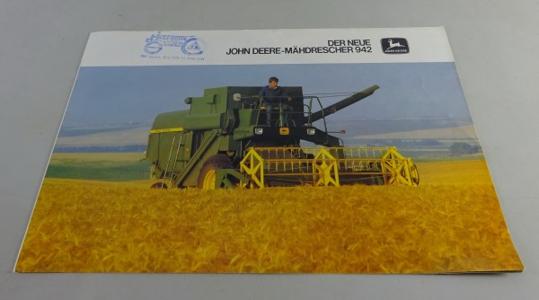 Faltprospekt / Broschüre John Deere - Mähdrescher 942 Stand 08/1979