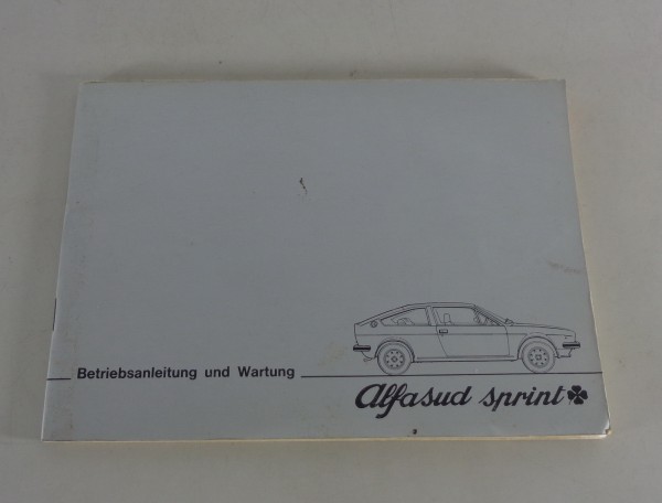 Betriebsanleitung / Handbuch Alfa Romeo Alfasud Sprint Stand 01/1977