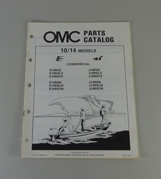 Teilekatalog OMC Evinrude / Johnson Outboards 10 / 14 PS Models Stand 08/1983