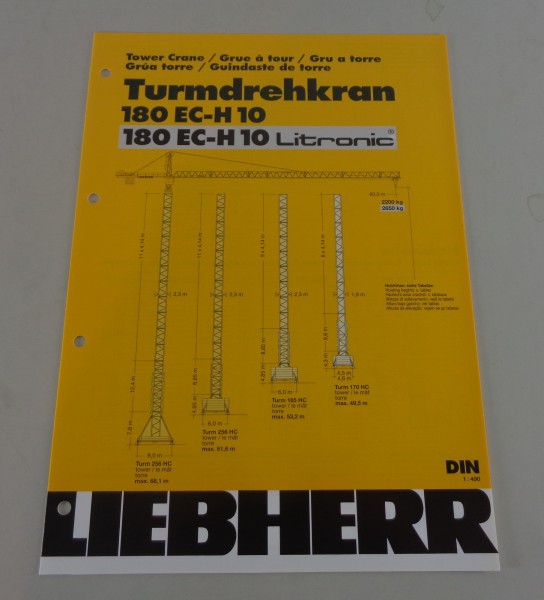 Datenblatt Liebherr Turmdrehkran 180 EC-H 10 / Litronic von 03/2001