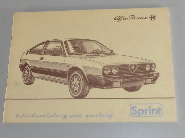 Betriebsanleitung / Handbuch Alfa Romeo Sprint von 09/1984
