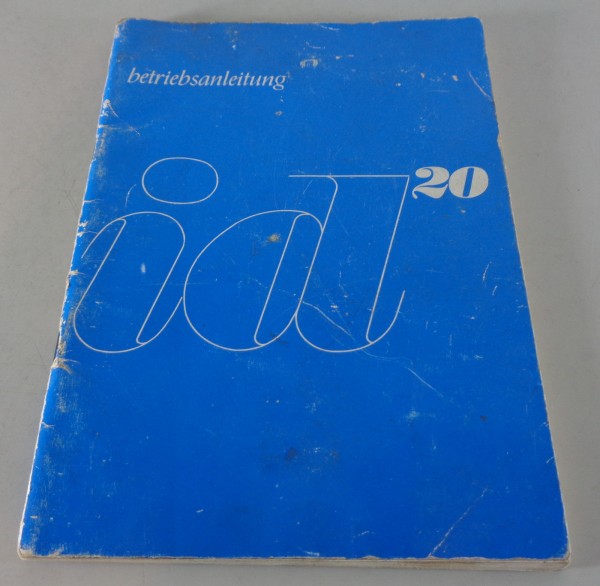 Betriebsanleitung / Handbuch Citroen ID 20 Original von ca. Ende 1960er