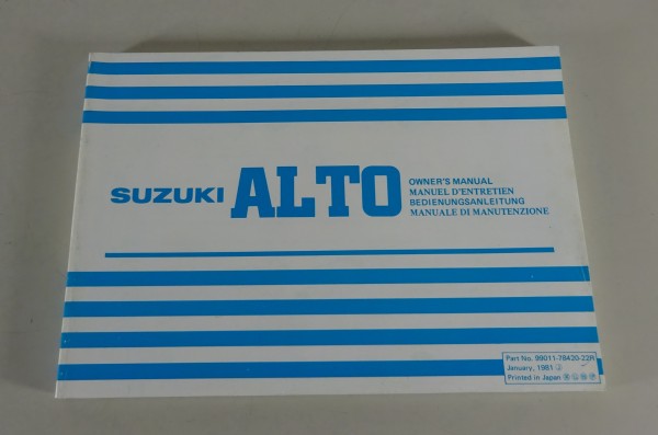 Betriebsanleitung / Handbuch Suzuki Alto FX / G / V Stand 01/1981