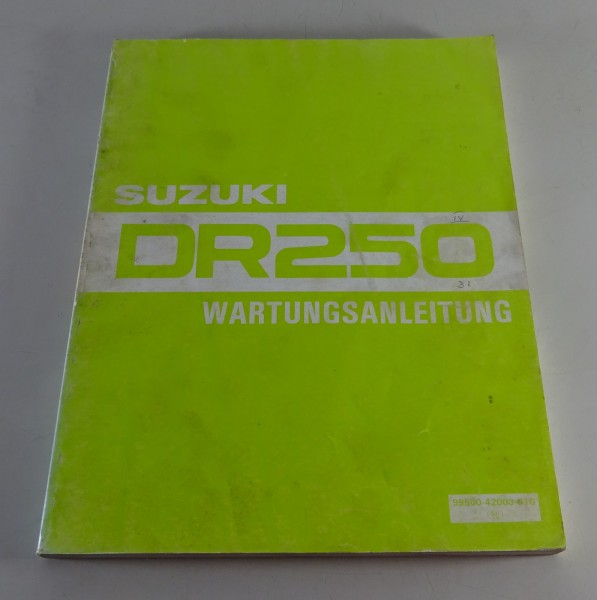 Werkstatthandbuch / Wartungsanleitung Suzuki DR 250 Enduro Stand 07/1982