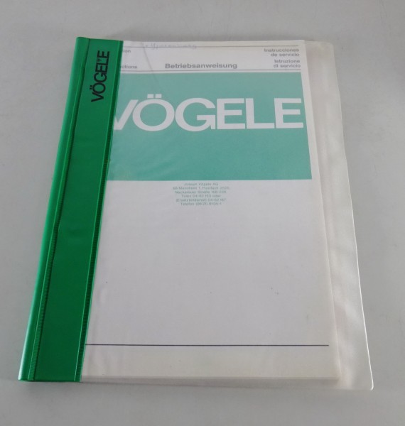 Betriebsanleitung / Handbuch Vögele Ausziehbohle Typ 475 / 575 von 1980