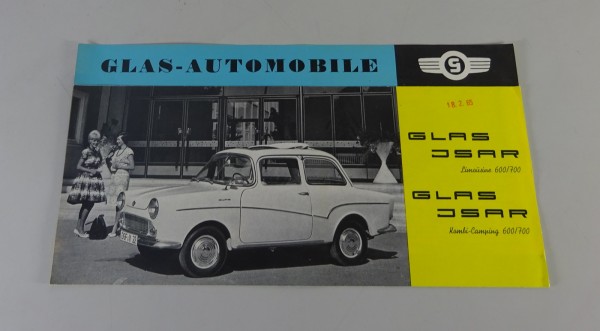 Prospekt / Broschüre Glas Isar Limousine / Kombi T 600 / T 700 Stand 02/1963