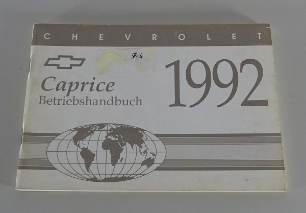 Betriebsanleitung Handbuch Chevrolet Caprice Stand 1992