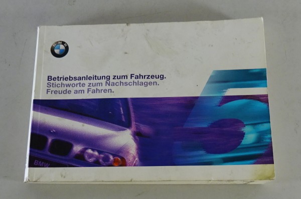 Betriebsanleitung / Handbuch BMW 5er E39 520i 525i 530i 535i 540i 520d... 8/2000