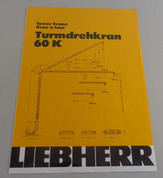 Datenblatt / Technische Beschreibung Liebherr Turmdrehkran 60 K von 09/1981