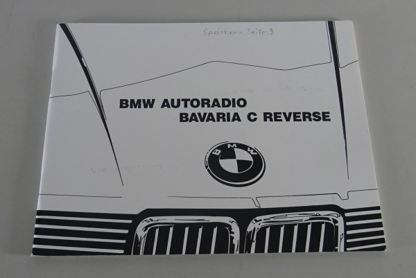 Betriebsanleitung / Handbuch BMW Autoradio Bavaria C Reverse Stand 02/1987