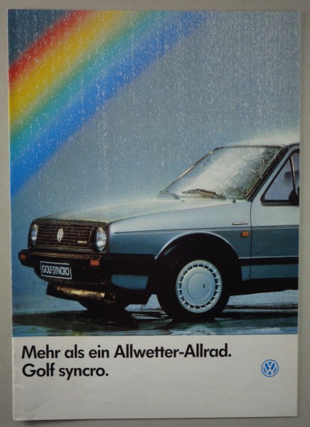 Prospekt / Broschüre VW Golf II Syncro Stand 03/1986