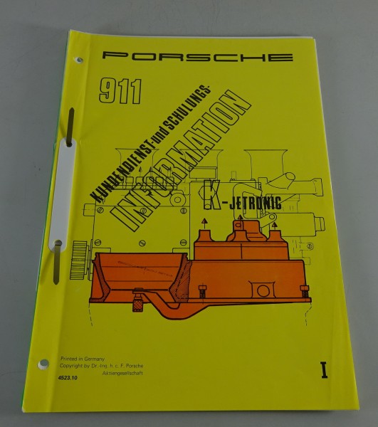 Werkstatthandbuch Porsche 911 Kundendienst- Information K-Jetronic Stand 1973
