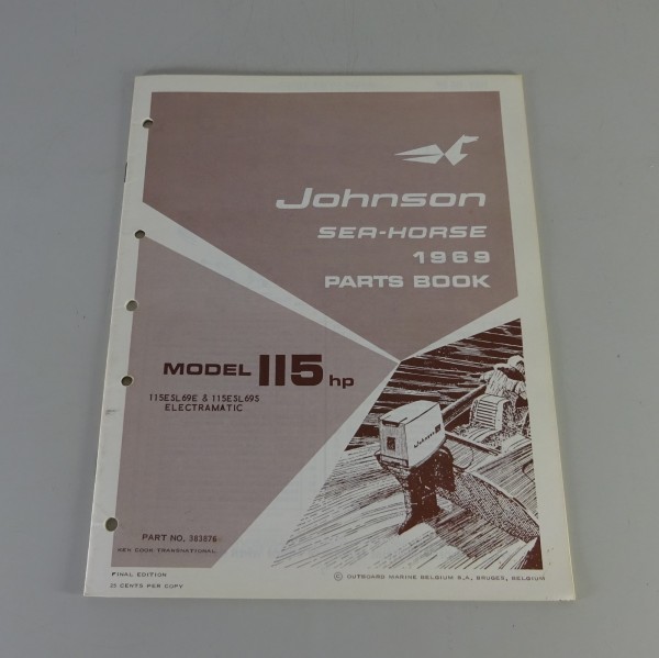 Teilekatalog OMC Johnson 115 PS Models von 1969