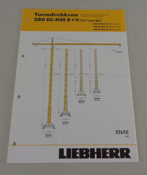Datenblatt Liebherr Turmdrehkran 280 EC-HM 8 FR.tronic von 03/2004