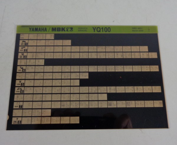 Microfich Werkstatthandbuch Yamaha / MBK Roller YQ 100 Stand 03/2000