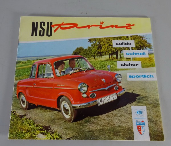 Auto Werbung Prospekt NSU Prinz I II und II E (1, 2 u. 2 E) + Prinz 30 PS