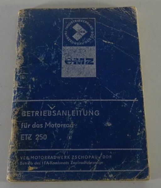 Betriebsanleitung / Handbuch Motorrad MZ ETZ 250 Stand 04/1980 1. Auflage