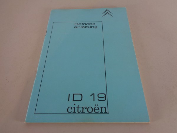 Bordmappe mit Betriebsanleitung Citroen ID 19 von 1964