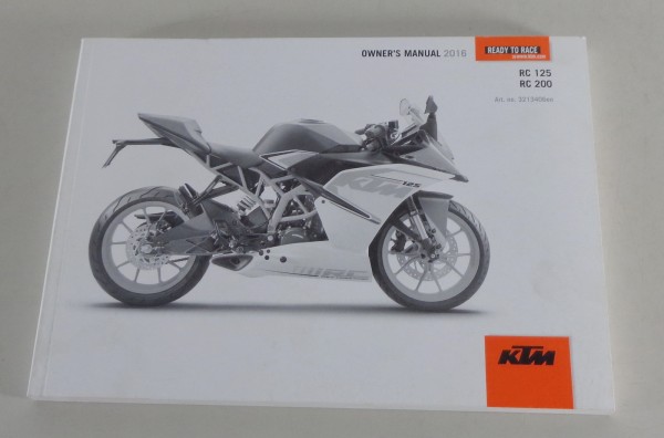 Owner's Manual / handbook KTM RC 125 / RC 200 from 11/2015