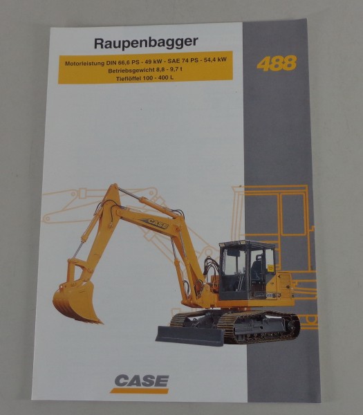 Prospekt / Broschüre Case Raupenbagger 488 CLS von 03/1995