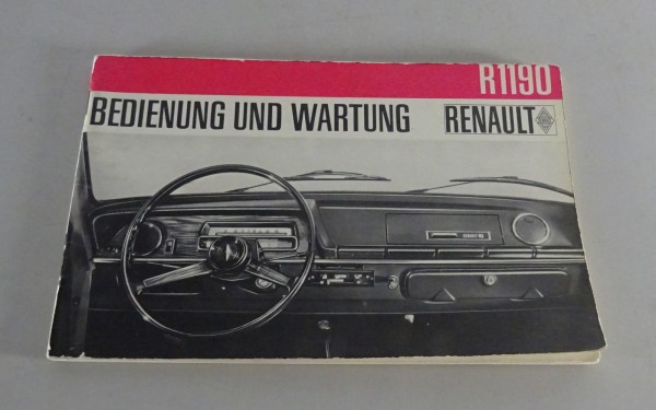 Betriebsanleitung / Handbuch Renault R10 Typ R.1190 Stand 07/1967