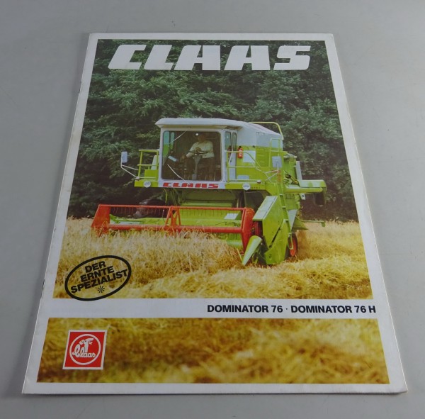 Prospekt / Broschüre Claas Mähdrescher Dominator 76 / 76 H Stand 09/1980