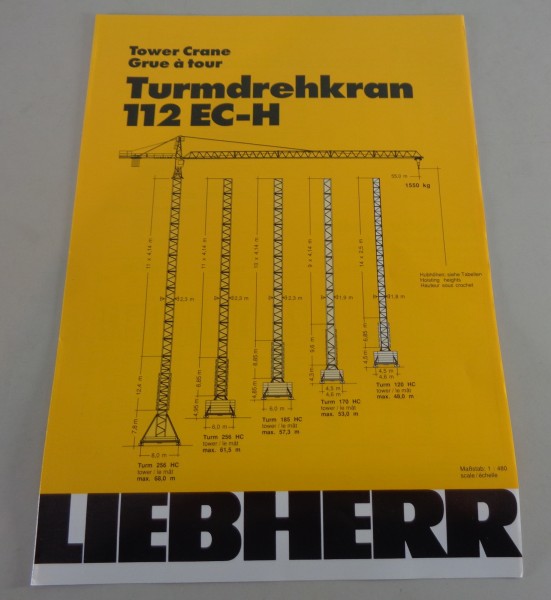 Datenblatt / Technische Beschreibung Liebherr Turmdrehkran 112 EC-H von 03/1990