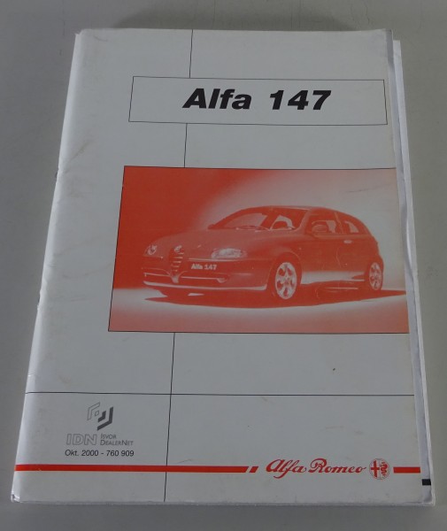 Schulungsunterlage / Einführungschrift Alfa Romeo 147 Stand 10/2000